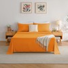 Full Size Bed Sheets Set, Orange Cooling Hypoallergenic Microfiber Double