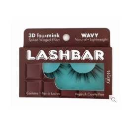 Lashbar 3D Fauxmink Wavy Lashes 1 pair Small Flare Daytime Look Vegan CF Light