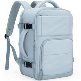 Travel Backpack For Women, Carry On Backpack for Men Flight Approved Airline Personal Item Travel Bag TSA Business 17.3 in Laptop Mochila, Travels Essentials Bookbag for Work Nurse Hiking (Light Blue)