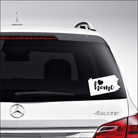 Aampco Decals Home is Where The Heart is Pennsylvania State Map Car Truck Motorcycle Windows Bumper Wall Decor Vinyl Decal Sticker Size- [15 inch/38 cm] Wide/Color- Matte Black