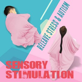 SZSMART Sensory Body Socks for Kids, 56 x 28 inch, Stretchy Body Ox, Stress Reliever for Children with Autism, Anxiety (Pink, L/140-160 cm)