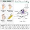 RANDES Purple Stone Ring 925 Sterling Silver Emerald Cut Ring