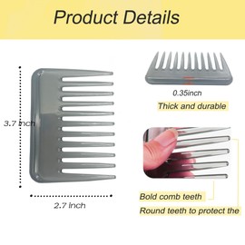 Mini Wide Tooth Comb,Small Travel Purse Combs Hair Detangling Comb for Curly Wet Dry Hair,Detangler Styling Beard Pocket Combs for Men Women Handmade of Cellulose