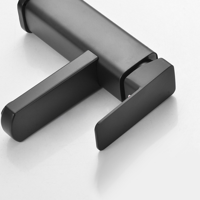 Kitchen Sink Faucet Cold Hot Water Plastic Quadrate Black for