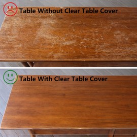 Zyntrifugal Clear Oval Table Cover Protector 52 x 70 in Plastic Tablecloth for 4~6 Seats Table