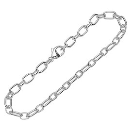 NKlaus Figaro 12385 Bracelet 925 Sterling Silver 19 cm Half Round Unisex Bracelet Chain, Sterling Silver