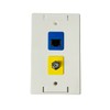 5 pk-R.J.Enterprises® RJ-EC-04 Ethernet Coax Wall Plate,Cat6 Blue Keystone Jack
