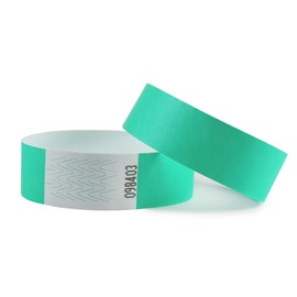 100 Aqua Tyvek Wristbands 19mm with Tape Closure Waterproof ID Bands Age Proof Security for Events