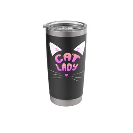 Cat Lady Cute Whiskers Feminine Feline Vibes Stainless Steel Insulated Tumbler