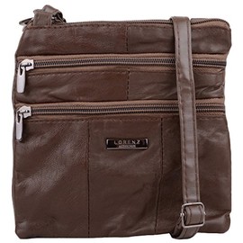 Ladies/Womens Soft Nappa Leather Cross Body/Shoulder Bag - Brown