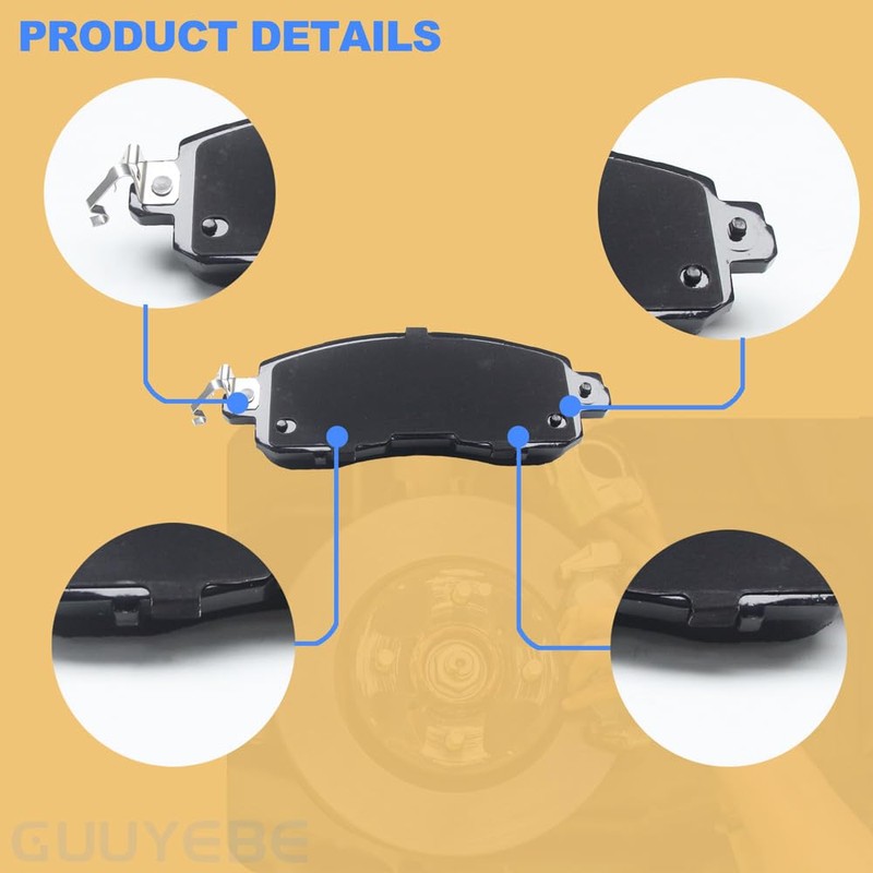 Front Brake Pads Kit,For Nissan 2013-2025 Altima and 2014-2018 Leaf,1650