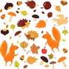 Stickers4 - Autumn Decorations - 40 Static Cling Autumn Woodland