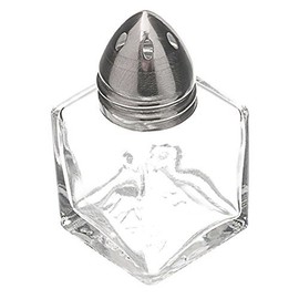 TrueCraftware- 1/2 oz Mini Salt Shakers Glass Body with Stainless Steel Cap Set of 48- Mini Square Glass Cube Salt Pepper Shakers with Stainless Steel Individual Shakers for Restaurants Weddings