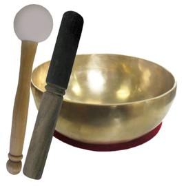 70220-1 Therapy Singing Bowl 550-650 g Handmade (Nepal) 4-Piece Sound Massage Set Small Heart Bowl 13-14 cm + Cushion + Grater Striker + Therapy Striker