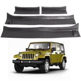 Door Sill Guards for 4 Door Jeep JL, Black Soft Rubber Guard Scratch Guard Cover for Jeep Wrangler JL JLU 2018-2024 and Jeep Gladiator JT 2020-2024