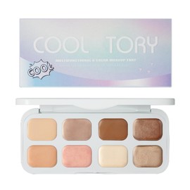 8 Colour Cream Eyeshadow Palette -Shimmer Cream Contour Palette Highly Pigmented - Waterproof & Long-Lasting Eye Makeup Palette - Matte Finishes Colour Corrector Palette for Women Girls