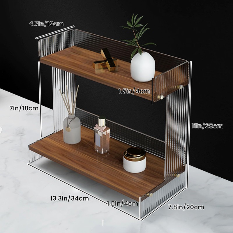 SNAIL GARDEN Acrylic & Wood Coffee Station Organizer with Raised