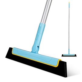 Eyliden magic broom Floor Squeegee with 51" Long Handle to Remove Water for Bathroom - Color: blue
