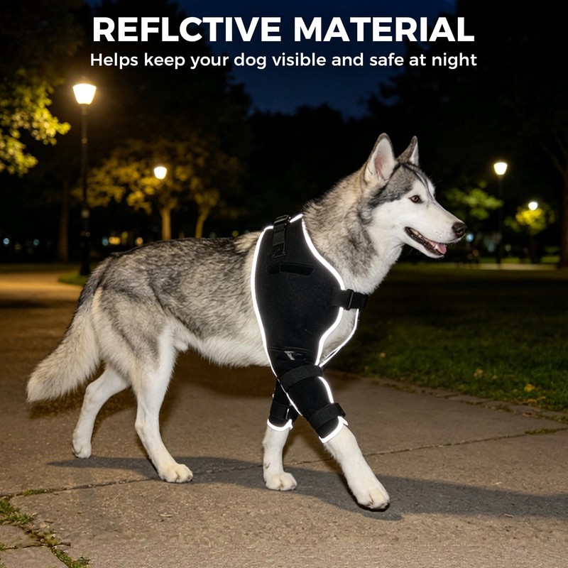 KISFLY Dog Elbow Brace for Arthritis with Gel Pack, Medium