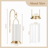 Walasis Gold Candle Sconces Set of 2, with Hurricane Glass