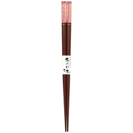 Ishida Chopsticks Made in Japan, Acrylic Crystal, Wooden (Natural Wood), Anti-Slip, Pink, 8.3 inches (21 cm)