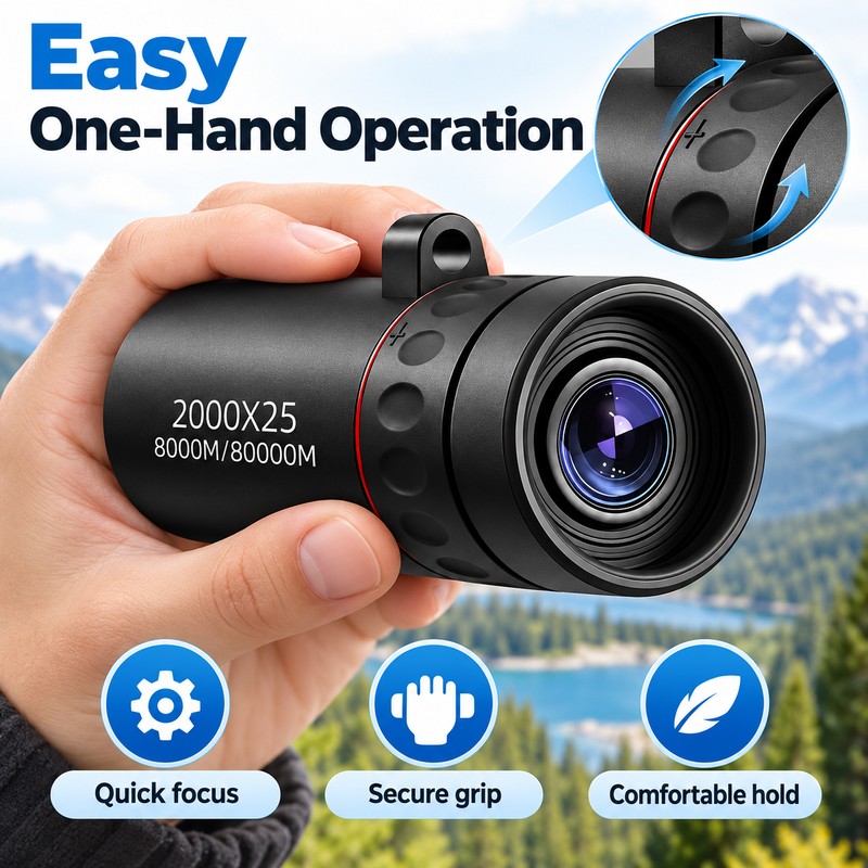 Compact 22mm Objective Monocular Telescope with BK7 Prism and IPX4