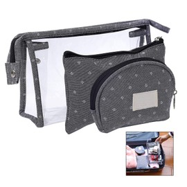 XLKJ 3 Pcs Clear Toiletry Makeup Pouch for Travel,Waterproof Transparent Cosmetic Bags Set for Vacation