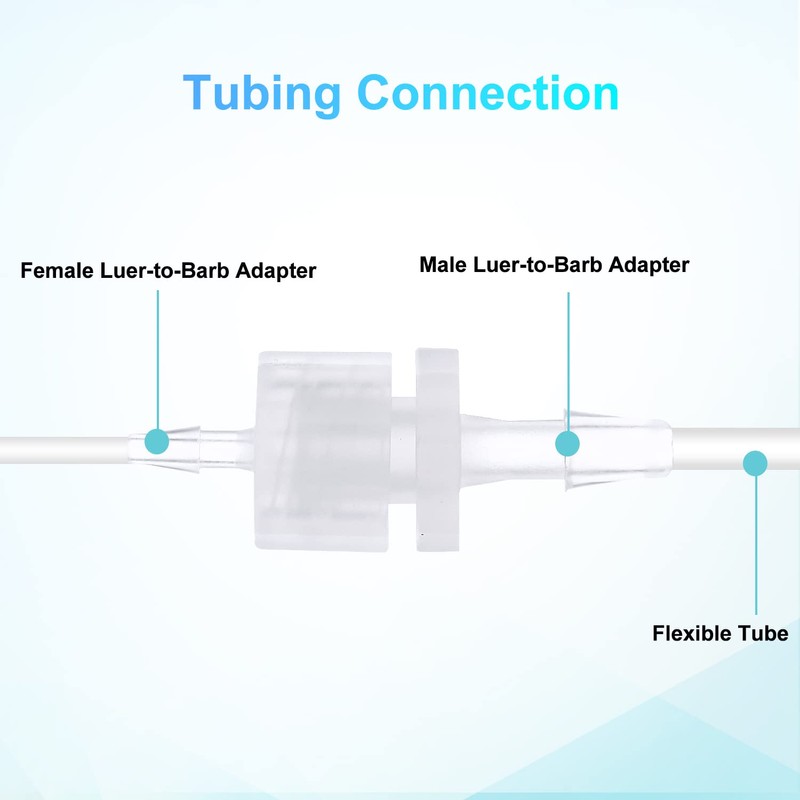 30pcs Syringe Adapter, Clear Female Luer Lock 1/8" Luer Lock
