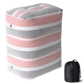 Baiao Inflatable Travel Foot Rest Pillow, Inflatable Foot Rest Pillow for Travel, Adjustable Height Leg Pillow for Kids & Adults on Plane, Car, Train, Office and Home(Coffee)