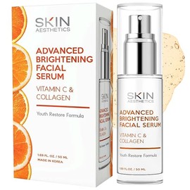 Skin Aesthetics Suero De Vitamina C Con Colágeno: Tratamiento Para Manchas Oscuras, Aclaramiento De La Piel, Antienvejecimiento Y Acné. Productos Coreanos Para El Cuidado De L Vitamina C Y Colágeno