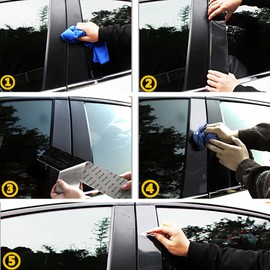 AUXITOed Fit For 2011-2021 Dodge Charger Carbon Fiber Pillar Post Door Trim Accessories