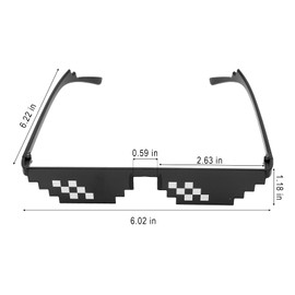 3 Pack Thug Life Sunglasses, Mosaic Pixel Sunglasses Funny Glasses for Party Dress Up Costume Accessories, Unisex Photo Props, Party Favors