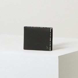 Hazis (광주신세계)블랙 라인배색 소가죽 반지갑HJWA5E291BK (Gwangju Shinsegae) Black Line Color Block Cowhide Wallet HJWA5E291BK