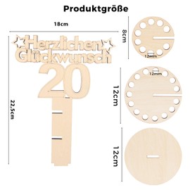 TAKUZA Money Gifts Birthday 20th Wood, Original 20th Birthday Money Gift Wood, Gift for 20th Birthday Boy, Gifts for 20th Birthday, Wooden Guest Book Gifts for Family, Friends