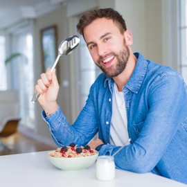 YOFAPA Slotted Spoon - Stainless Steel Cooking Spoon Kitchen Serving Spoons with Hanging Hole for Cooking Dining Home Kitchen Tool