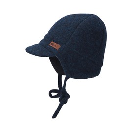Sterntaler Boys' Peaked Cap Melange Hat, navy