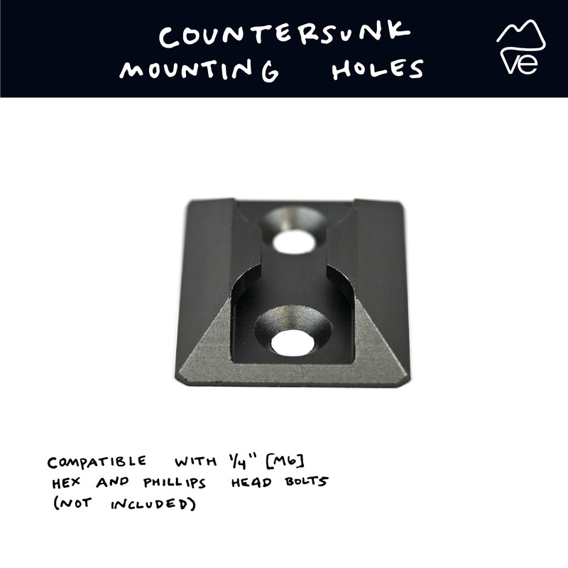 VanEssential Venture L-Track Single Stud Mount Gray - 2 Pack