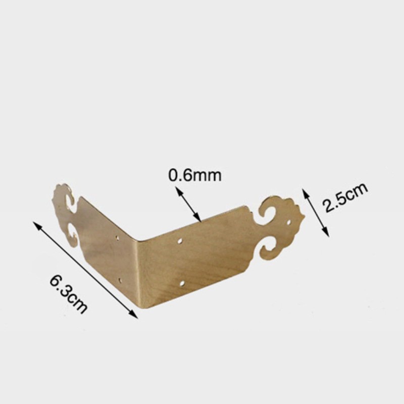 2Pcs Brass Corner Protectors Right Angle Brackets 90 Degree Corner