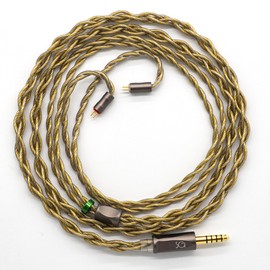 SoundsGood Ehecatl Handmade Ricable Gold Plated Silver Plated High Purity Monocrystalline Copper OCC Hybrid Mixing Wire Earphone Upgrade Cable Replacement Cable High Grade (2Pin(FLAT)-4.4mm