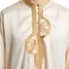 Men Arabic Long Sleeve Embroidery Thobe Stand Collar Kaftan Robe