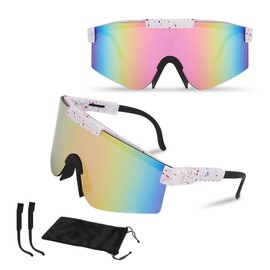 Fast Glasses Rave Cycling Glasses Polarised Sports Glasses for Men Women Cycling Glasses TR90 Frame Sports Sunglasses UV400 Protection Clear Protective Glasses for Fishing Bicycle Golf Running MTB Ski