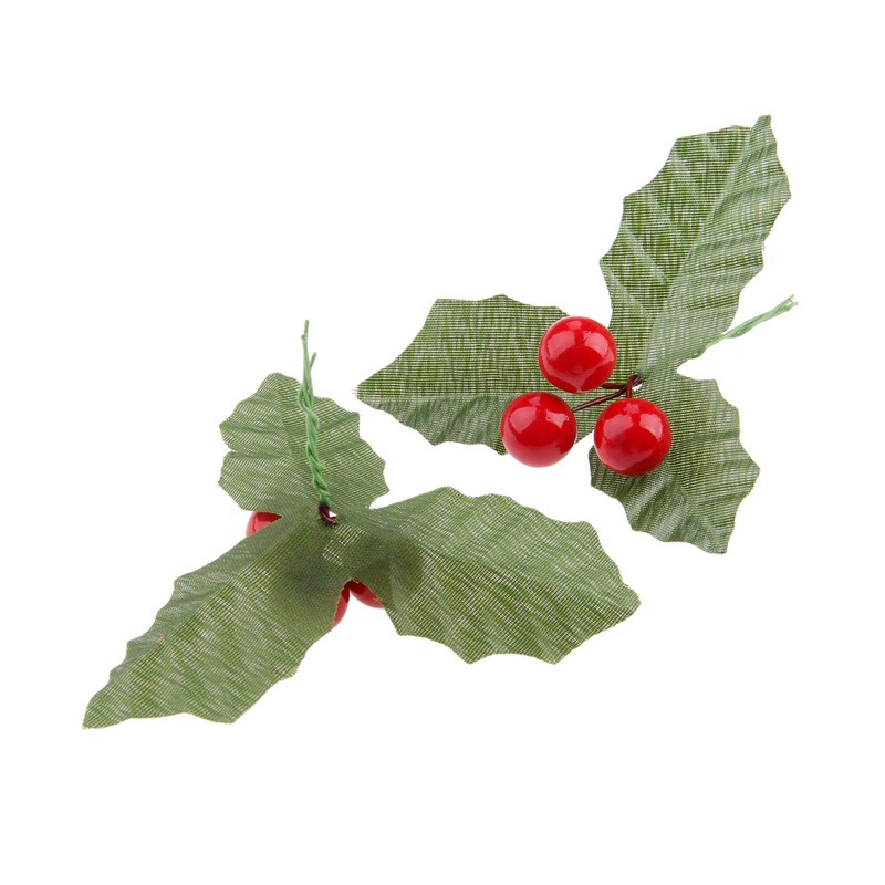 Yetaha 10 Pcs Artificial Leaf + Holly Berries for Wedding