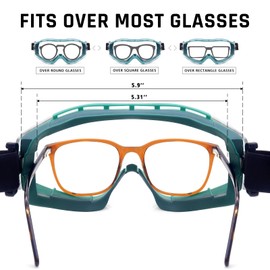 UKNOW Safety Goggles Over Glasses - Anti-Fog Clear Lens - ANSI Z87.1 Certified Eye Protection for Lab Work, Industrial Use