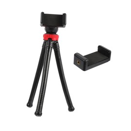TEHAUX 1pc Flexible Photography Tripod with Phone Clip Durable Ball Head Design for Stable Camera Support Flat Surfaces Compatible with Cameras and Smartphones for and Live Broadcasting