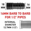 Pipe Fitting: 13mm Stop end (Pack of 5), Barbed Connector