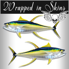 Unbranded Yellowfin Tuna Walleye Decals Fish Stickers Tackle Box Truck Trailer AFP-0117 - 3" Long
