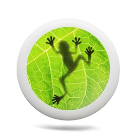 Uanvaha Frog Flying Disc Frog on Green Leaf Ultimate Sport Disc 175g for Competitions, Team Game Exercise Outdoor Activity