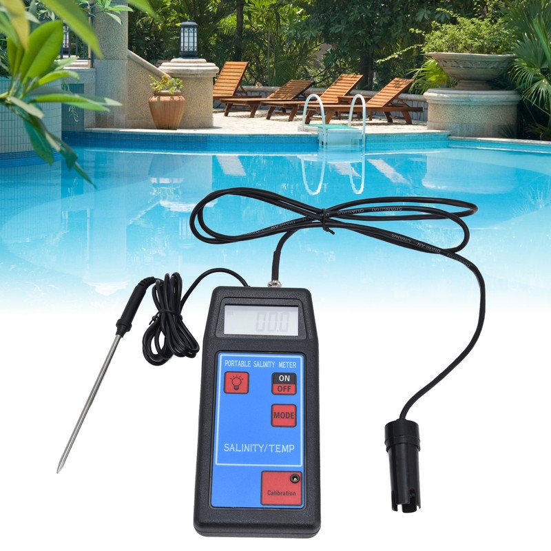 Portable Salinity TEMP Meter Multifunction Water Quality Analyzer for Aquarium