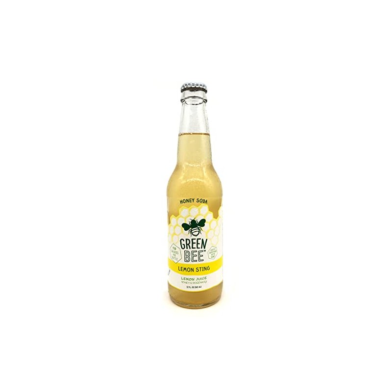 Green Bee Honey Sweetened Soda - Case of 12 (Lemon