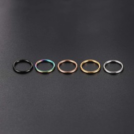AROWRO G23 Titanium Hinged Nose Rings Hoop 20G 18G 16G 14G 12G 10G Seamless Piercing Rings for Nose Septum Cartilage Helix Tragus Conch Rook Daith Lobe Diameter 6 mm to 14 mm, Titanium